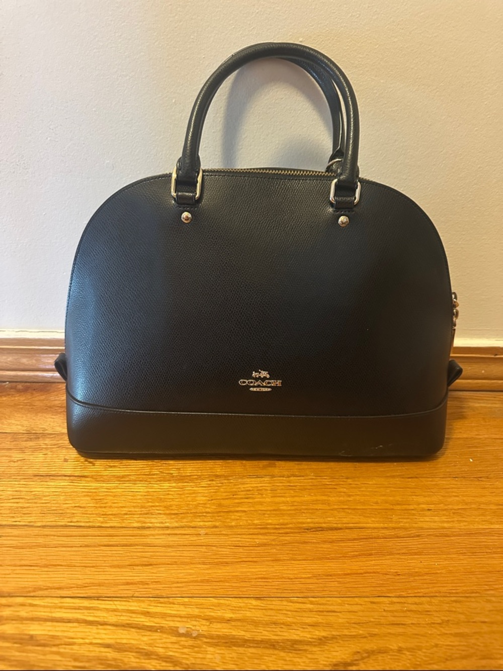 Coach Black Dome Satchel Bag with Gold Hardware